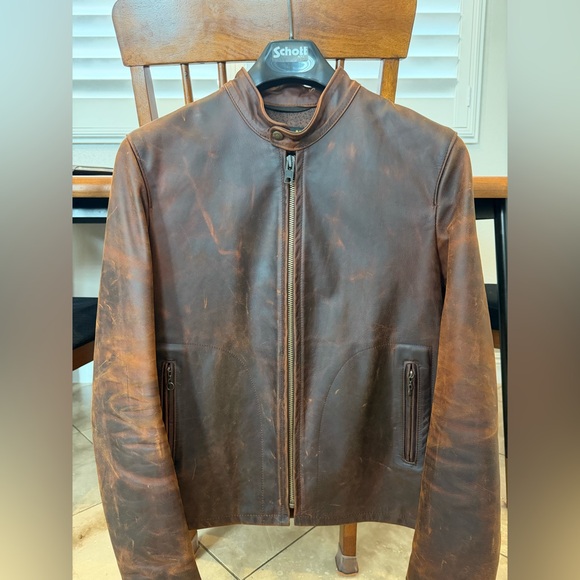 Schott NYC Other - Schott NYC Unlined Cowhide Cafe Racer Leather Jacket